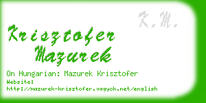 krisztofer mazurek business card